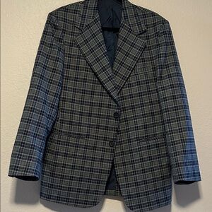 Towncraft Navy and Gray Checkered Blazer